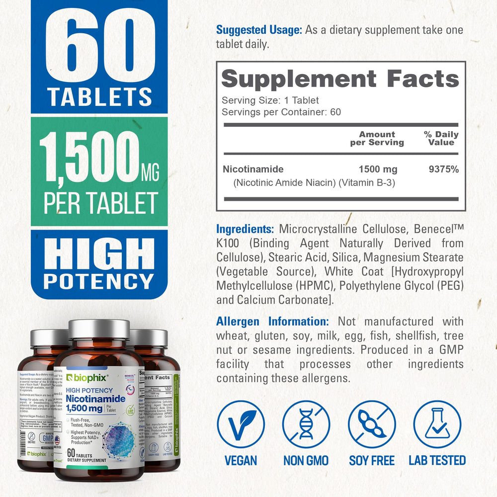 Biophix B-3 Nicotinamide bottle on kitchen counter for daily use