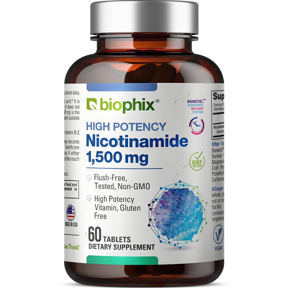 Biophix B-3 Nicotinamide bottle with 60 tablets for energy support