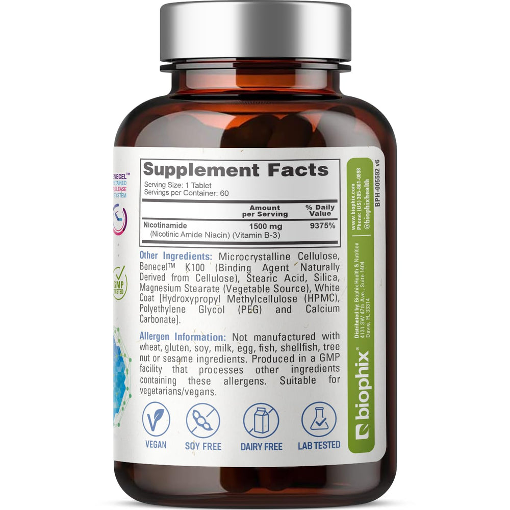 Biophix B-3 Nicotinamide label emphasizing benefits
