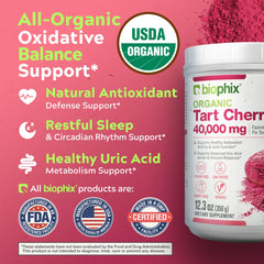 Biophix Tart Cherry Powder measuring scoop illustrating a two-gram serving for easy dosing.