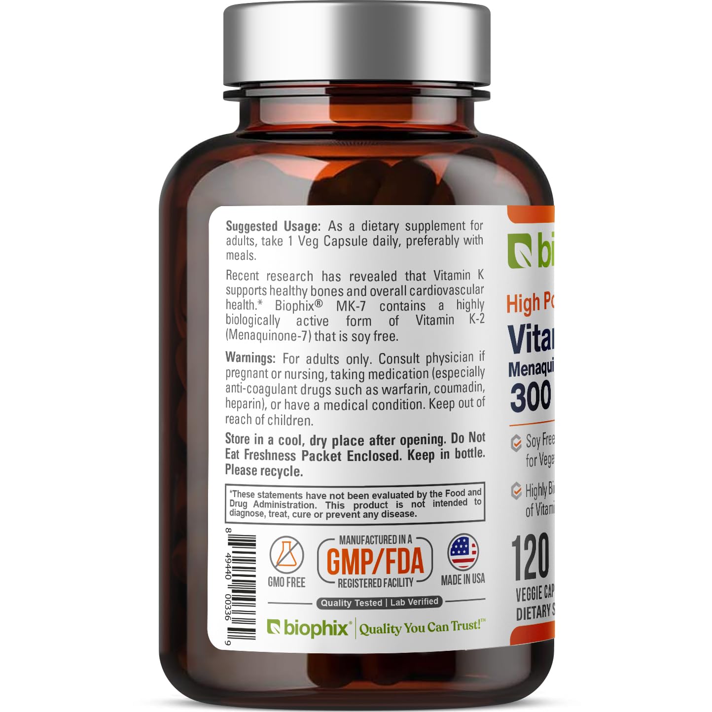 Biophix bottle captured from a glass perspective conveys premium quality.