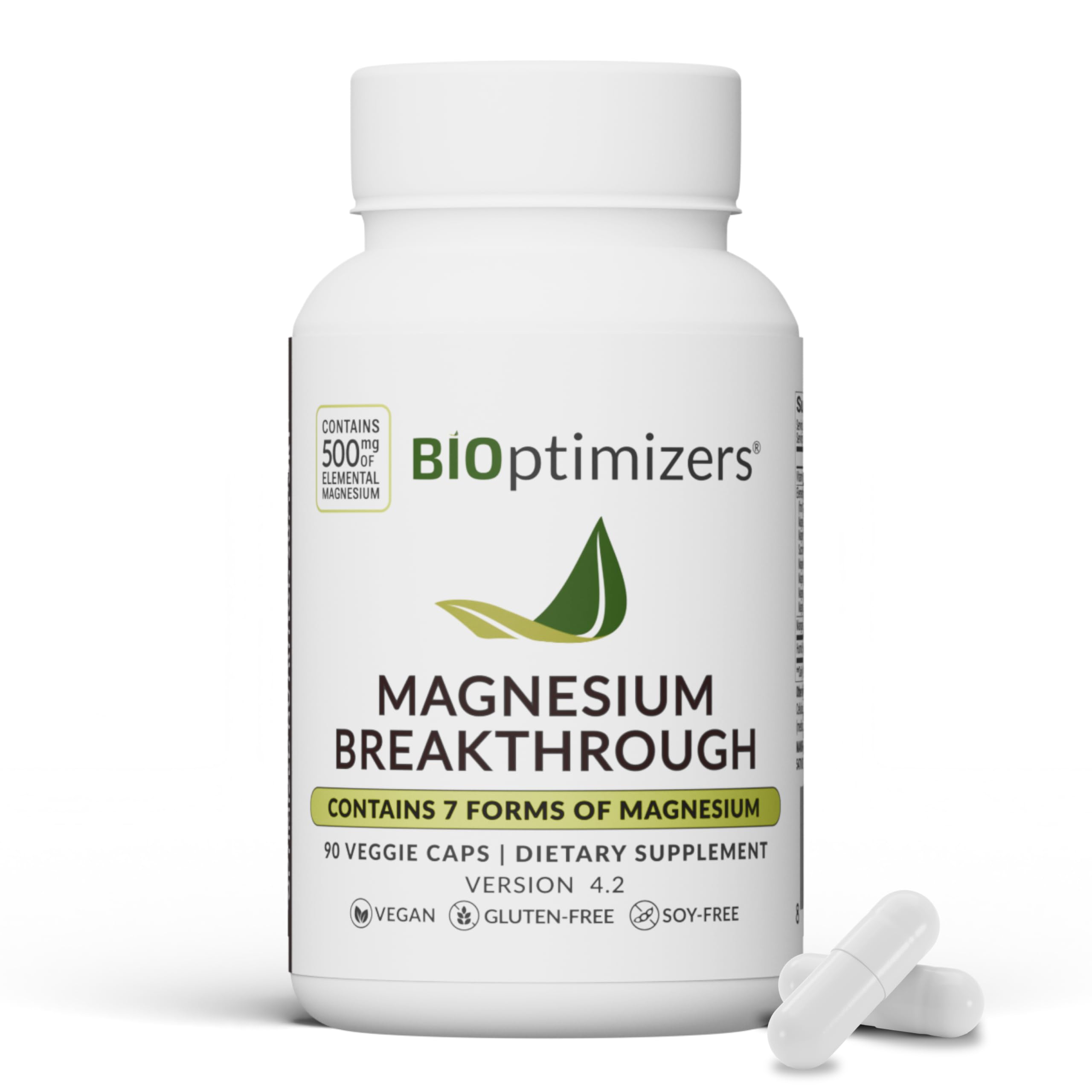 BIOptimizers Magnesium Breakthrough bottle front view, suggesting restful sleep support
