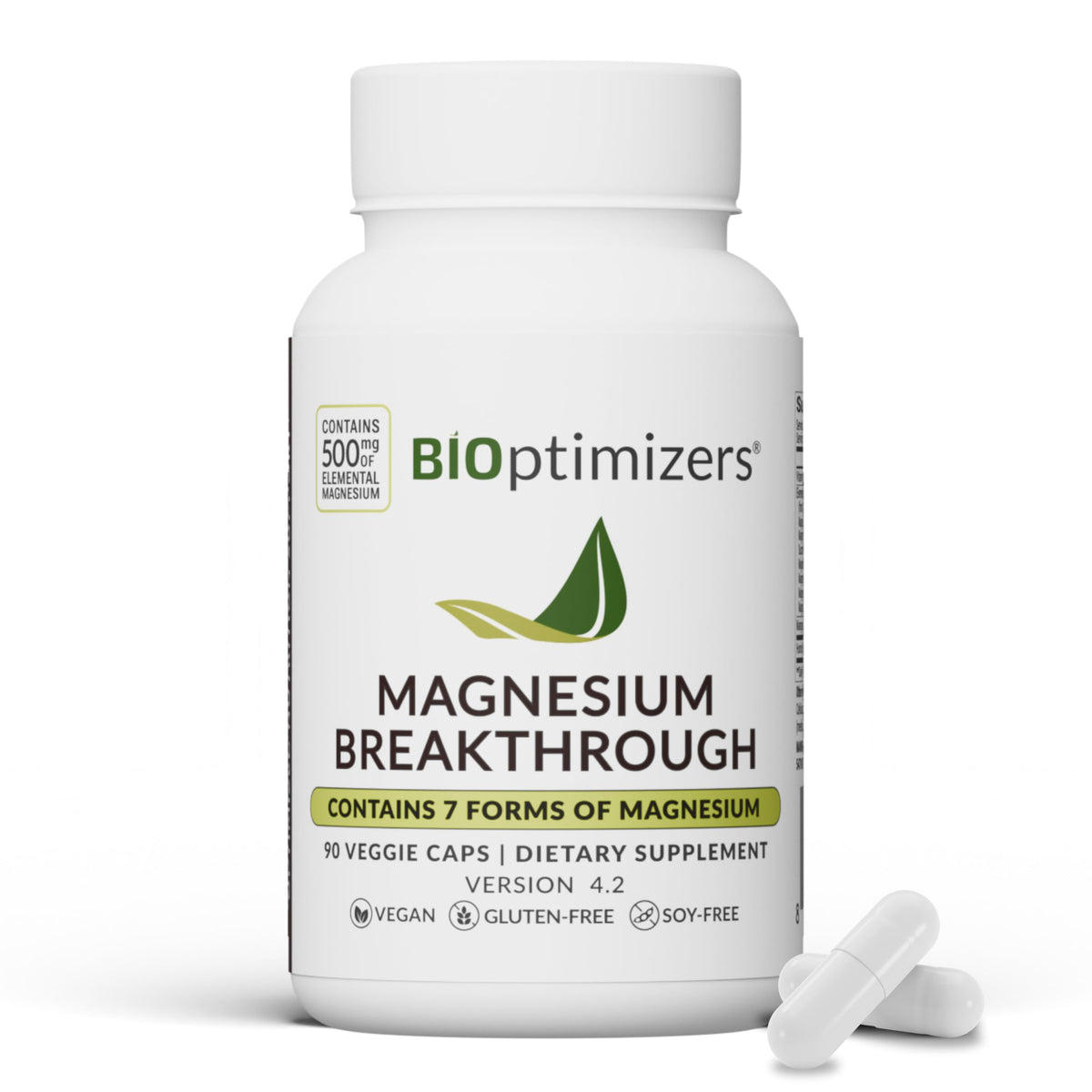 BIOptimizers Magnesium Breakthrough bottle front view, suggesting restful sleep support
