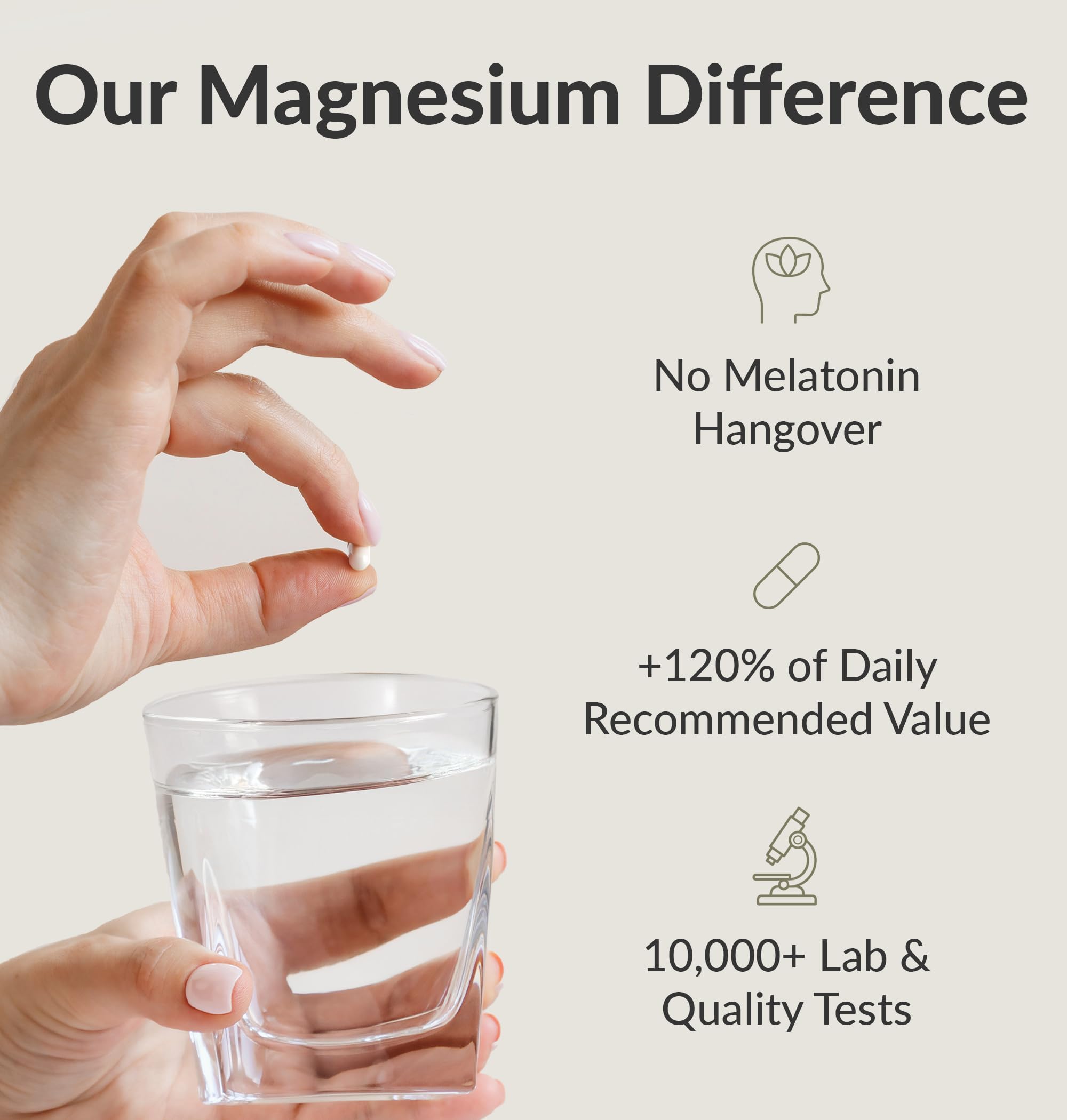 BIOptimizers Magnesium Breakthrough bottle on nightstand signals evening routine
