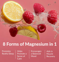 BIOptimizers Magnesium Breakthrough Drink powder scoop shows easy mixing and portability.