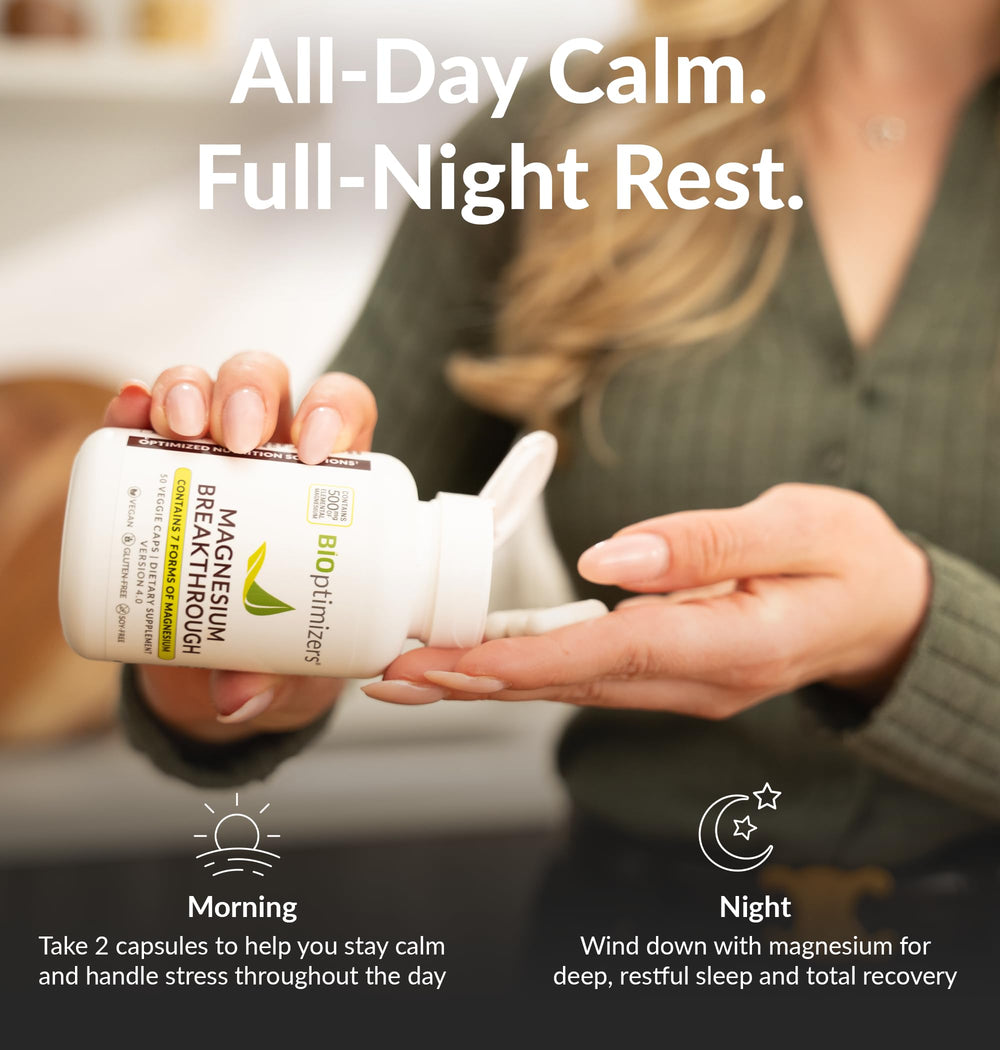 Person sleeping peacefully after taking Magnesium Breakthrough at night