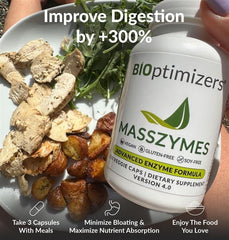 Label highlights bromelain and amylase for gut health.