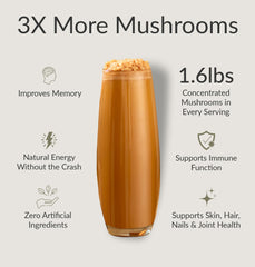 BIOptimizers Mushroom Coffee Alternative salted caramel being stirred for a smooth, calm start
