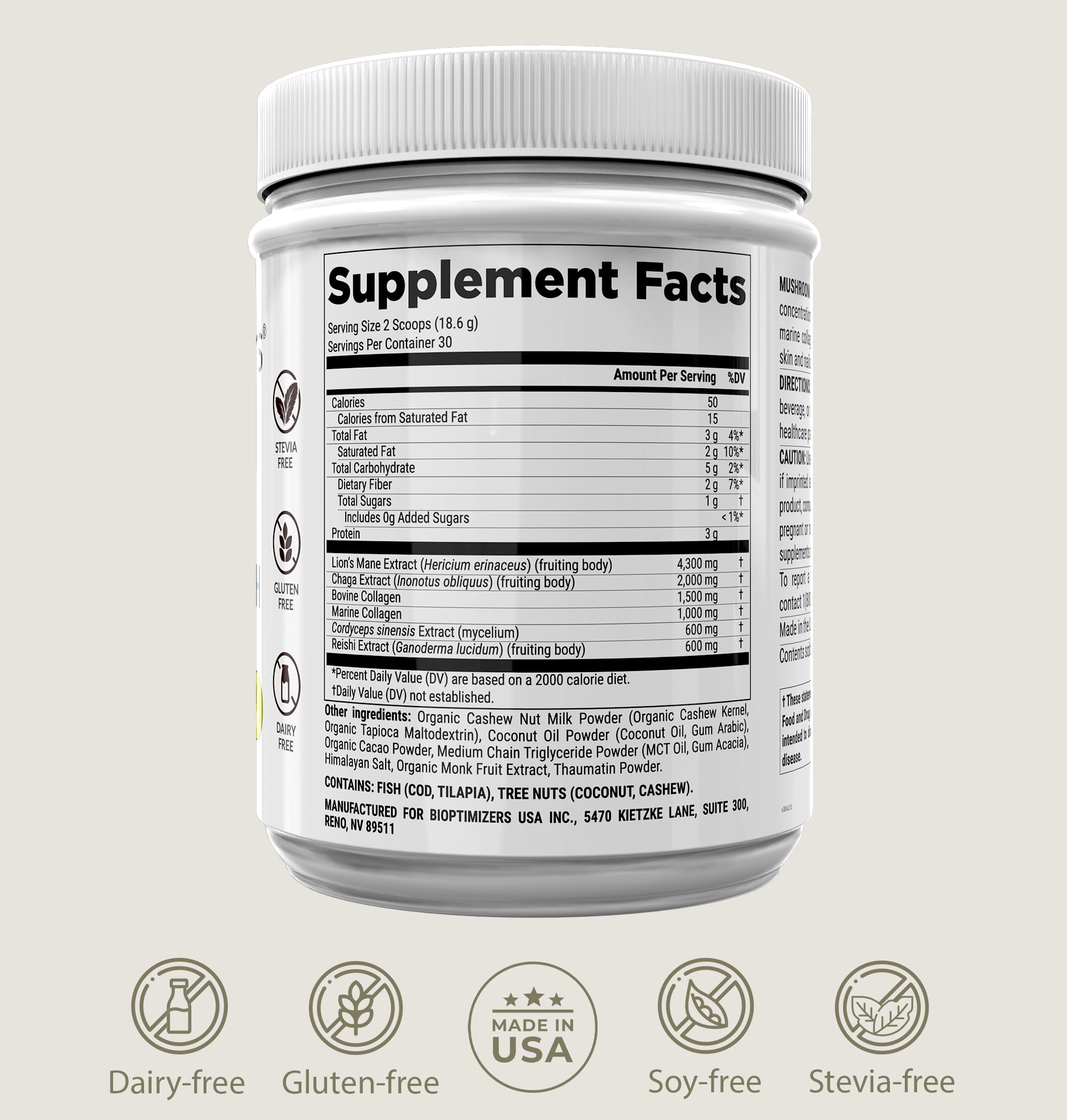BIOptimizers prepared chocolate drink glass – ready-to-drink moment with calm energy
