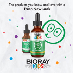 BIORAY Kids NDF Focus Citrus label with ingredients and benefits overview