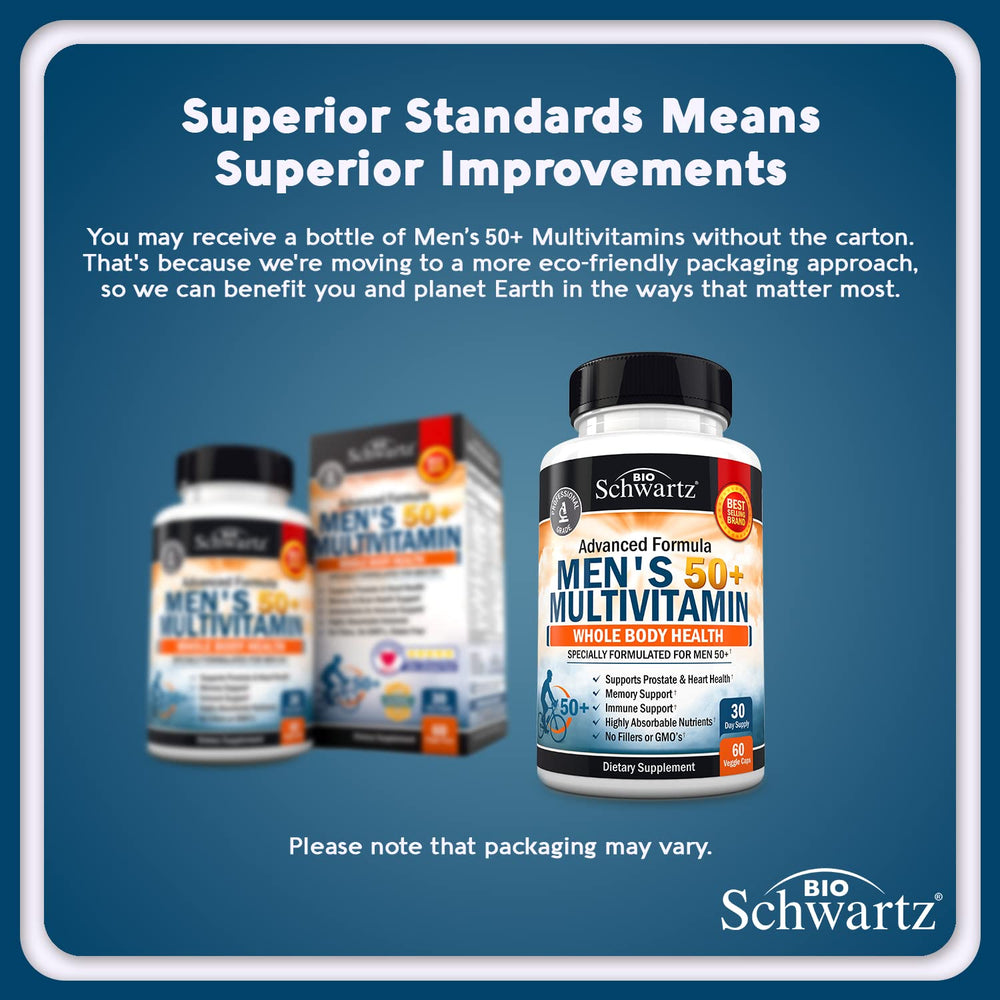 BioSchwartz 50+ label detail showing essential vitamins for energy