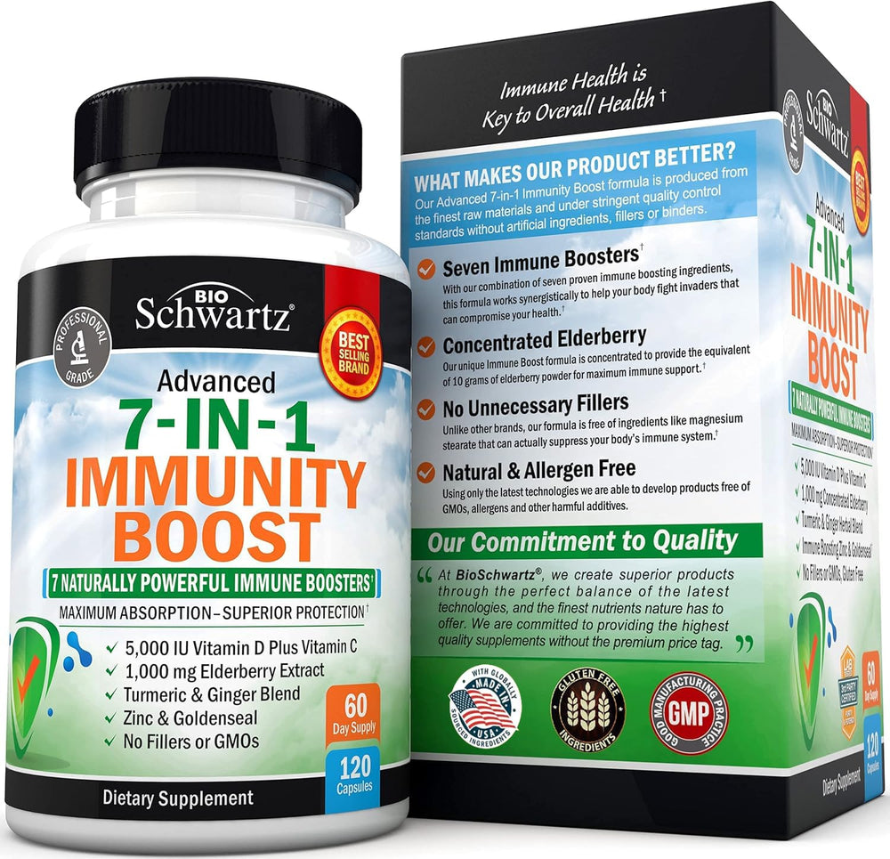 BioSchwartz 120-count bottle on table for convenient daily supplementation