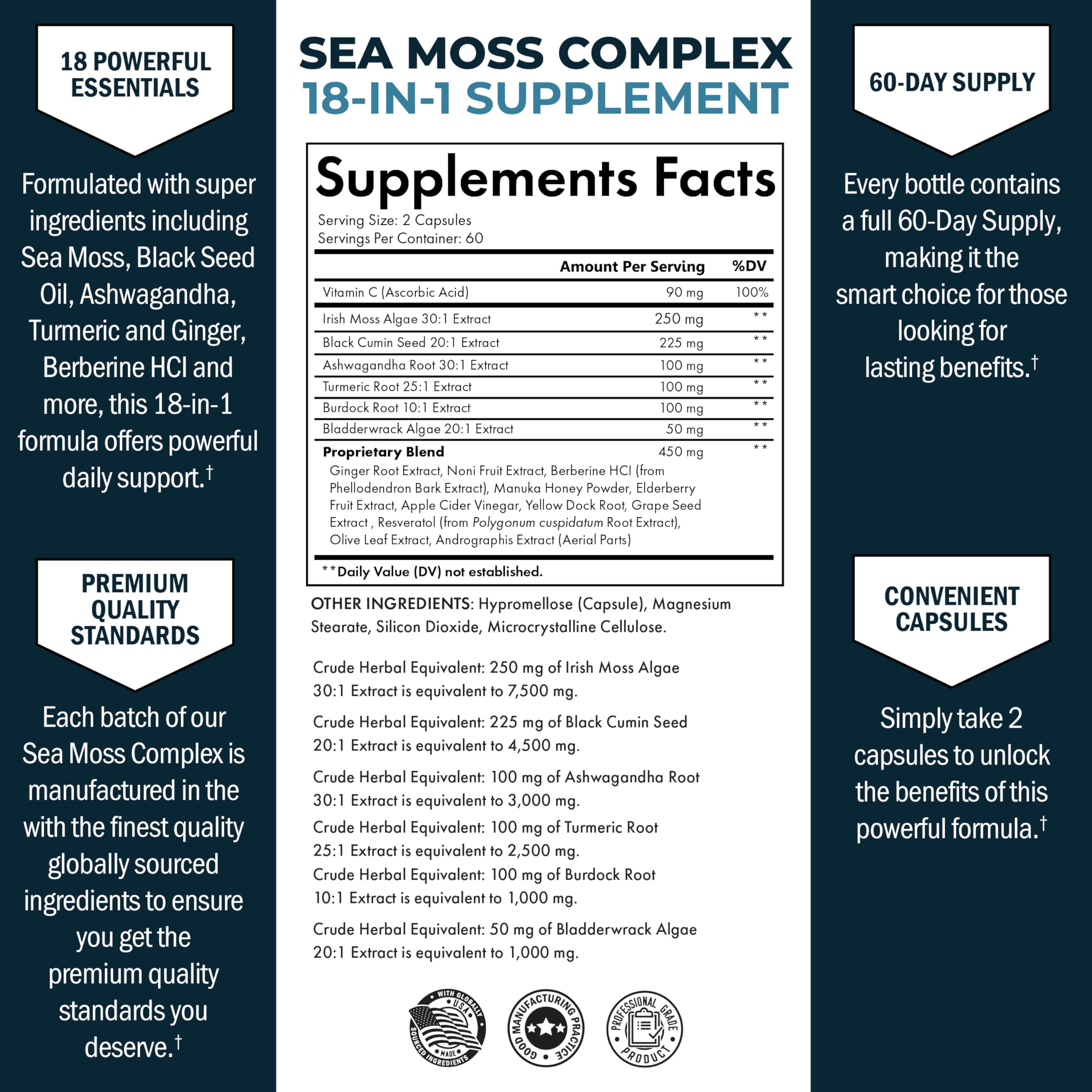 BioSchwartz 18‑ingredient sea moss capsules offering convenient daily nourishment.