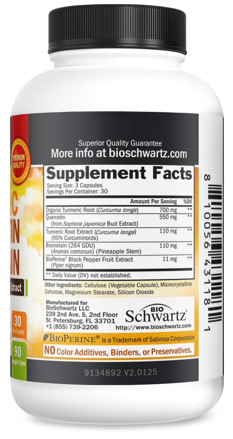 Label highlights 95% curcuminoids for potent turmeric content.