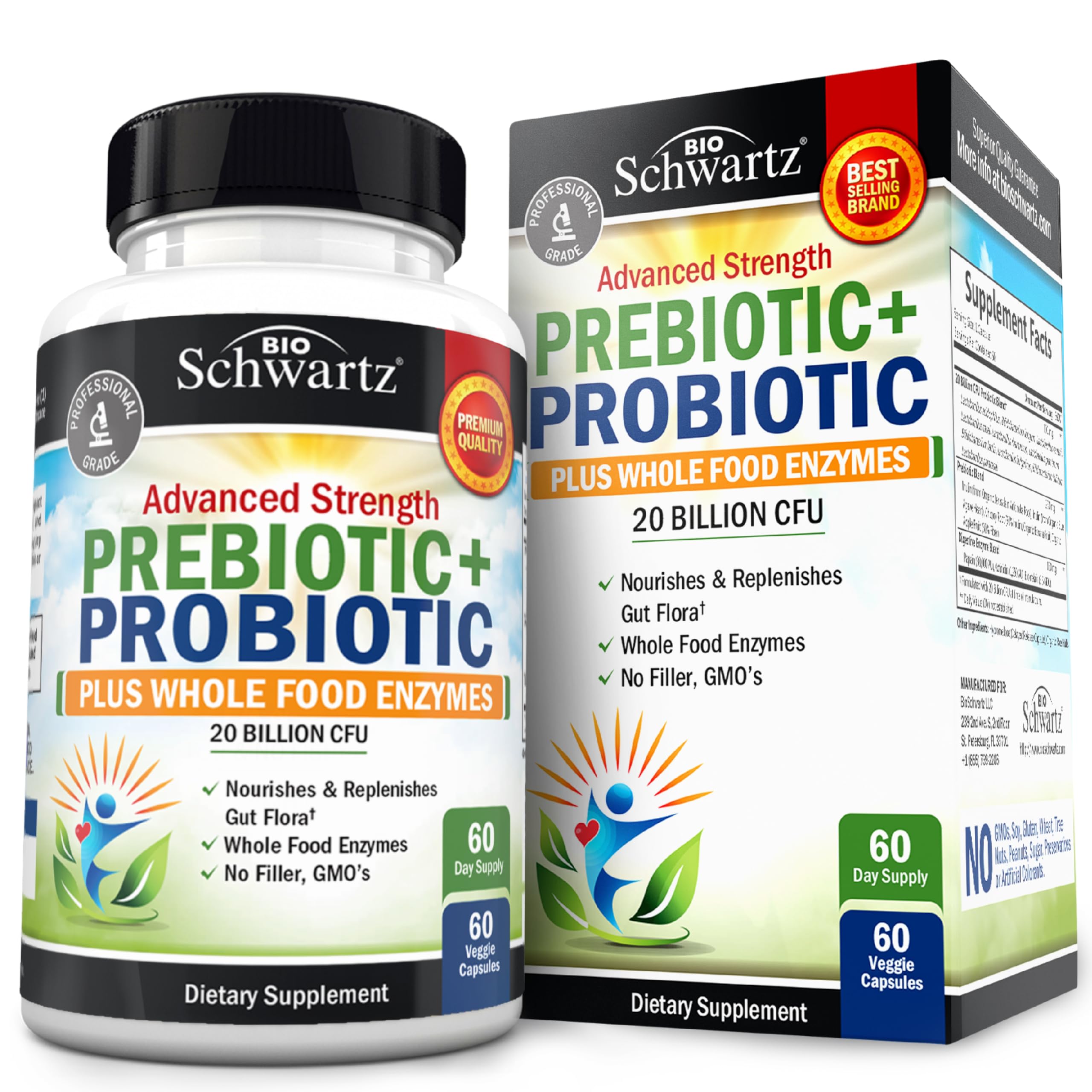 BioSchwartz bottle front indicating trust and daily digestive support