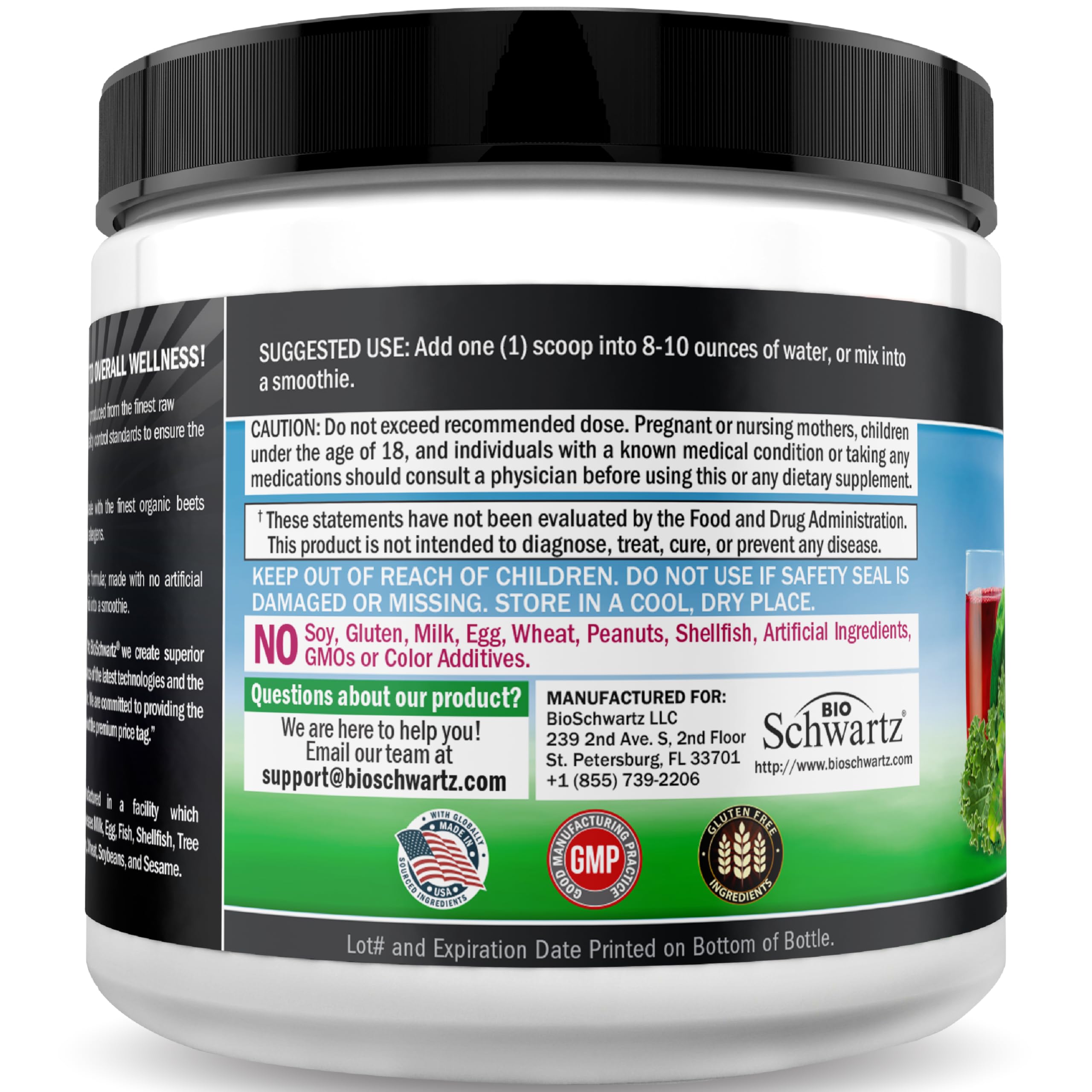 BioSchwartz Beet Root Powder jar on shelf indicating premium quality