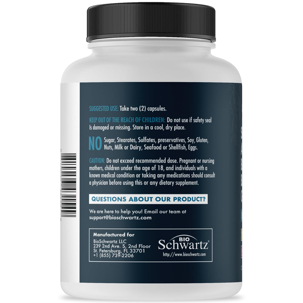 BioSchwartz bladderwrack and Irish sea moss capsules for mineral-rich daily support.