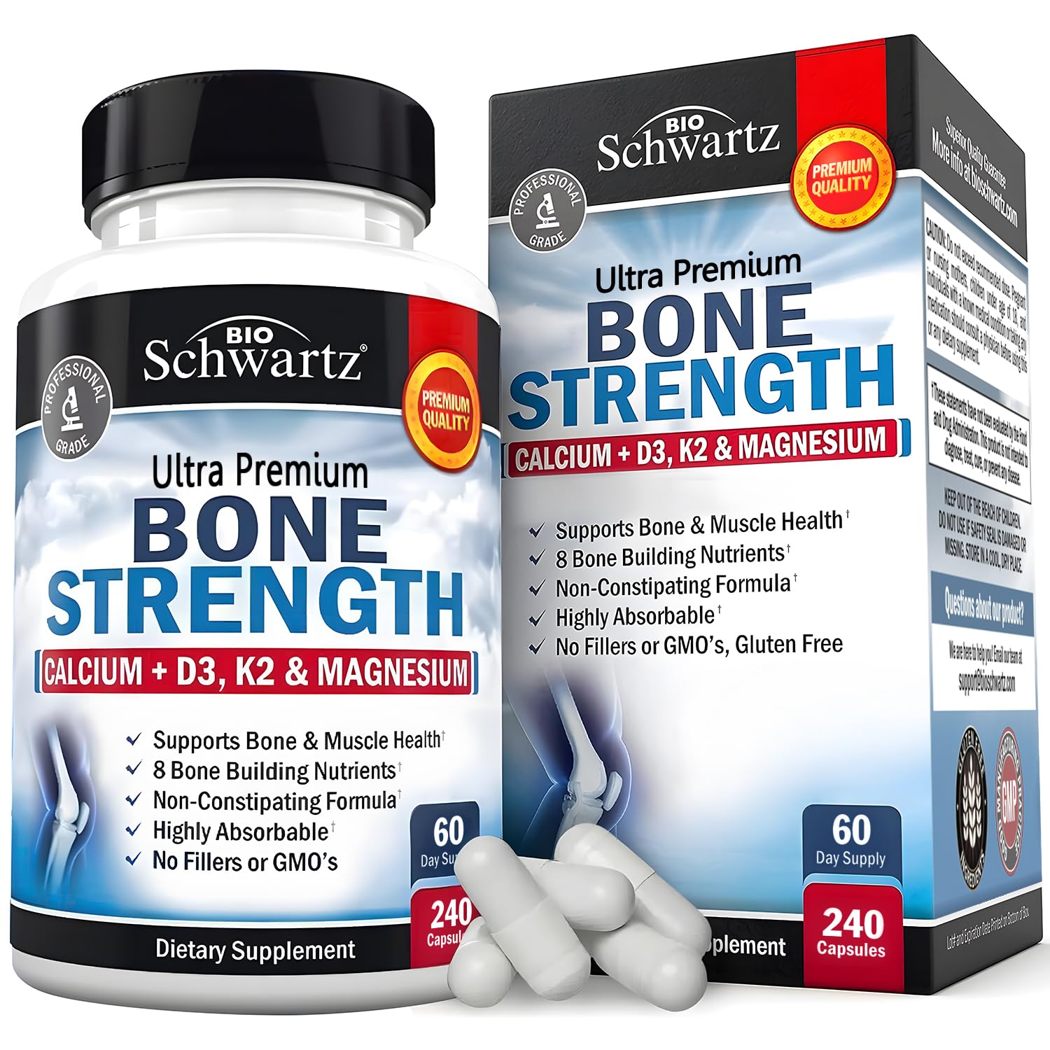 BioSchwartz Bone Strength bottle close-up for daily mineral support