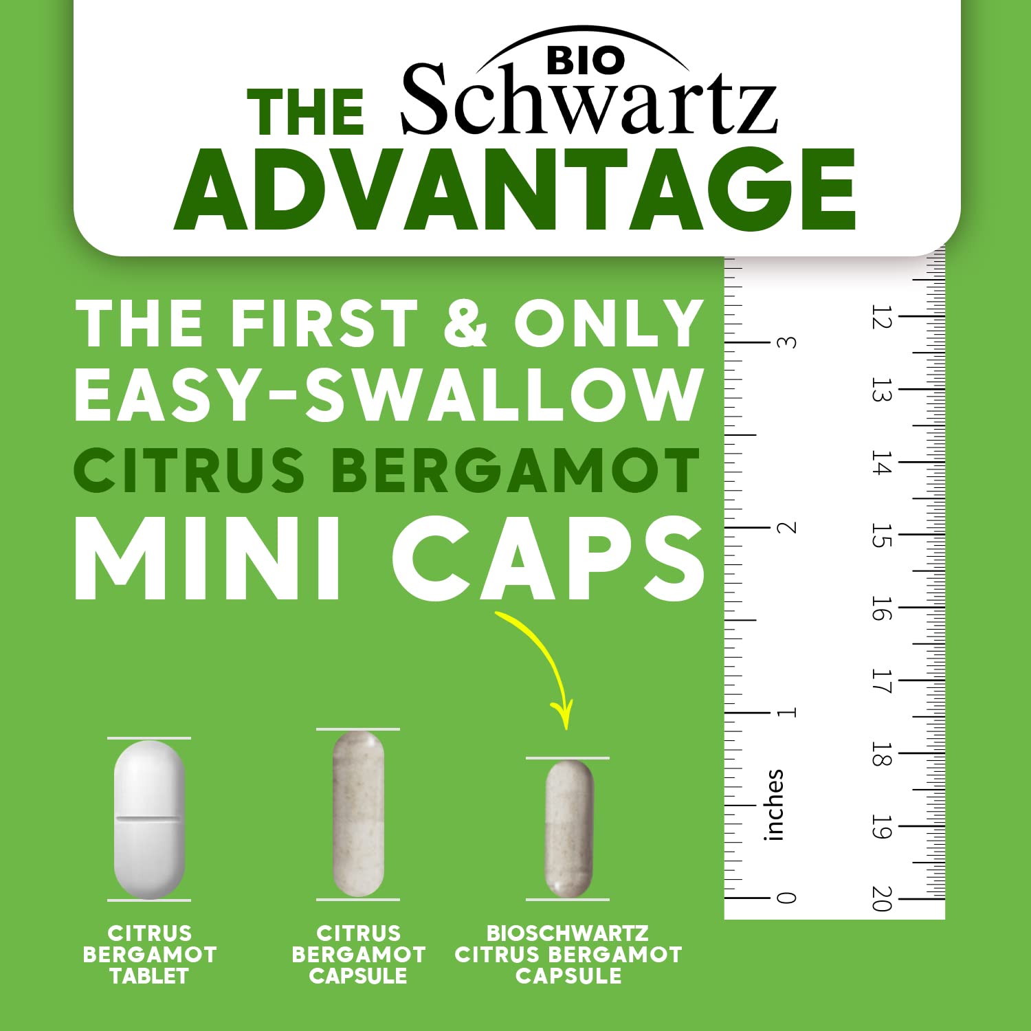BioSchwartz Citrus Bergamot capsules highlight 1000mg per serving for easy daily use.