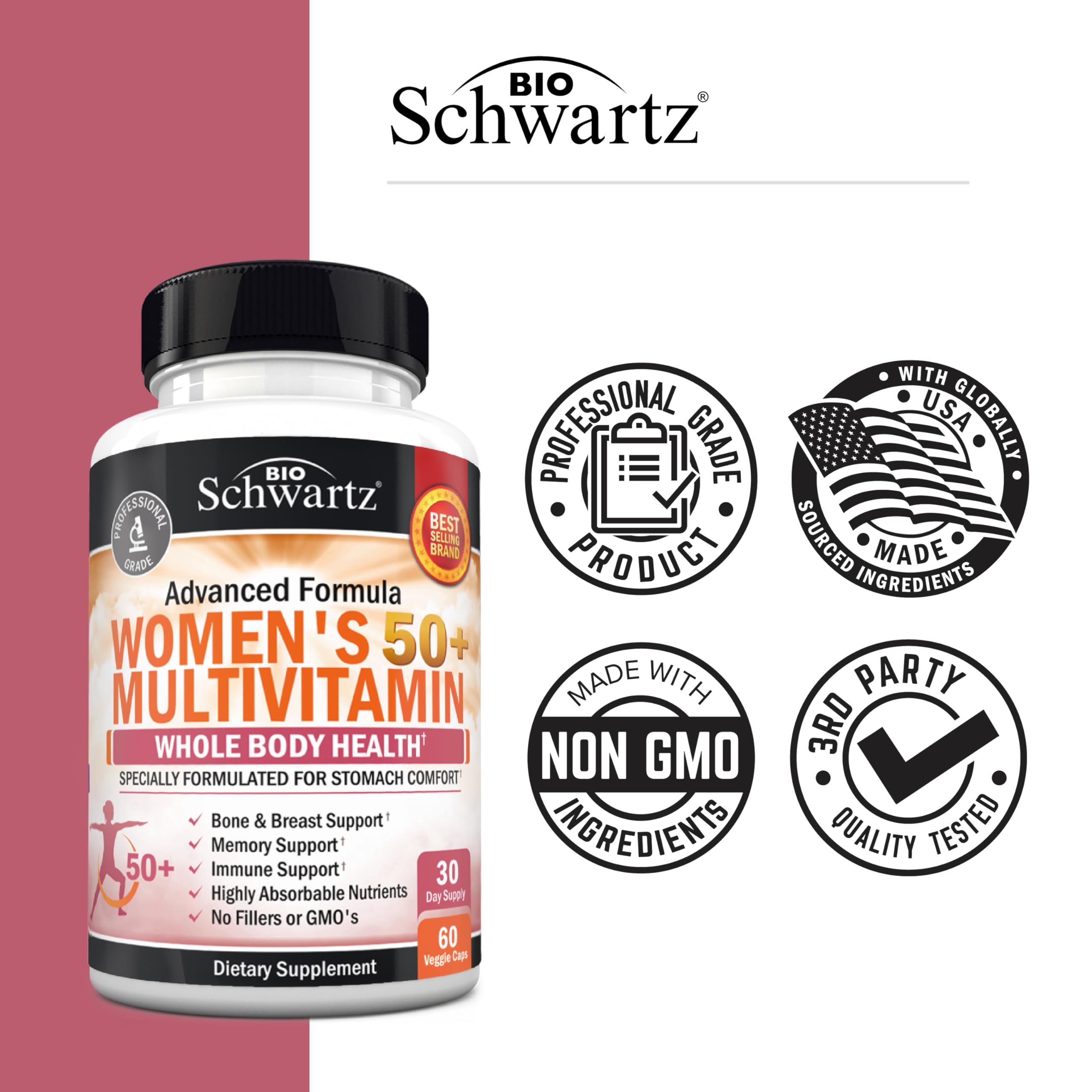 BioSchwartz bone health nutrients label spotlights vitamin D and calcium