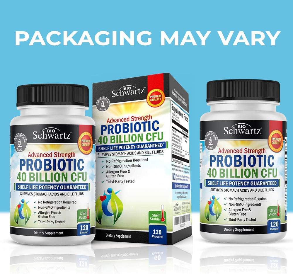 BioSchwartz Daily Probiotic capsules in hand suggest convenient daily digestive support.