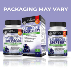 BioSchwartz elderberry capsules pour, easy daily dosing for immune support.