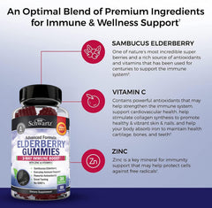 BioSchwartz Elderberry Gummies close-up of gummies' chewable texture for adults and kids.