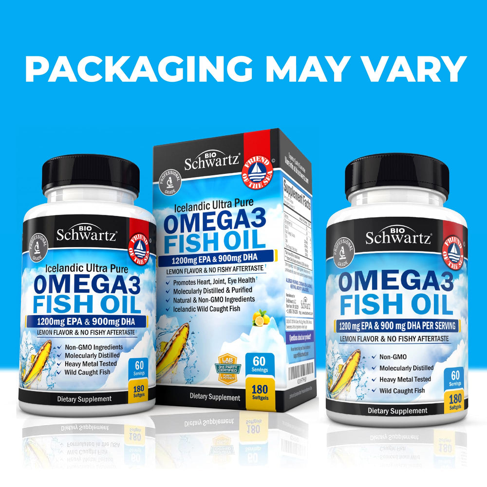 BioSchwartz EPA DHA 2250mg label highlights potent omega-3 content.