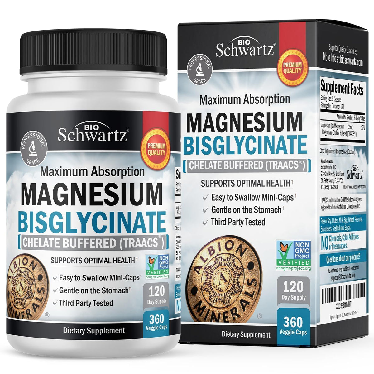 BioSchwartz magnesium bisglycinate mini capsules for easy daily use