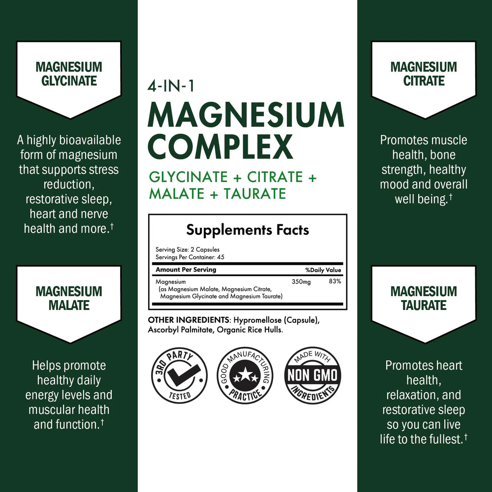 BioSchwartz Magnesium Complex capsules shown for easy daily use and muscle relaxation.