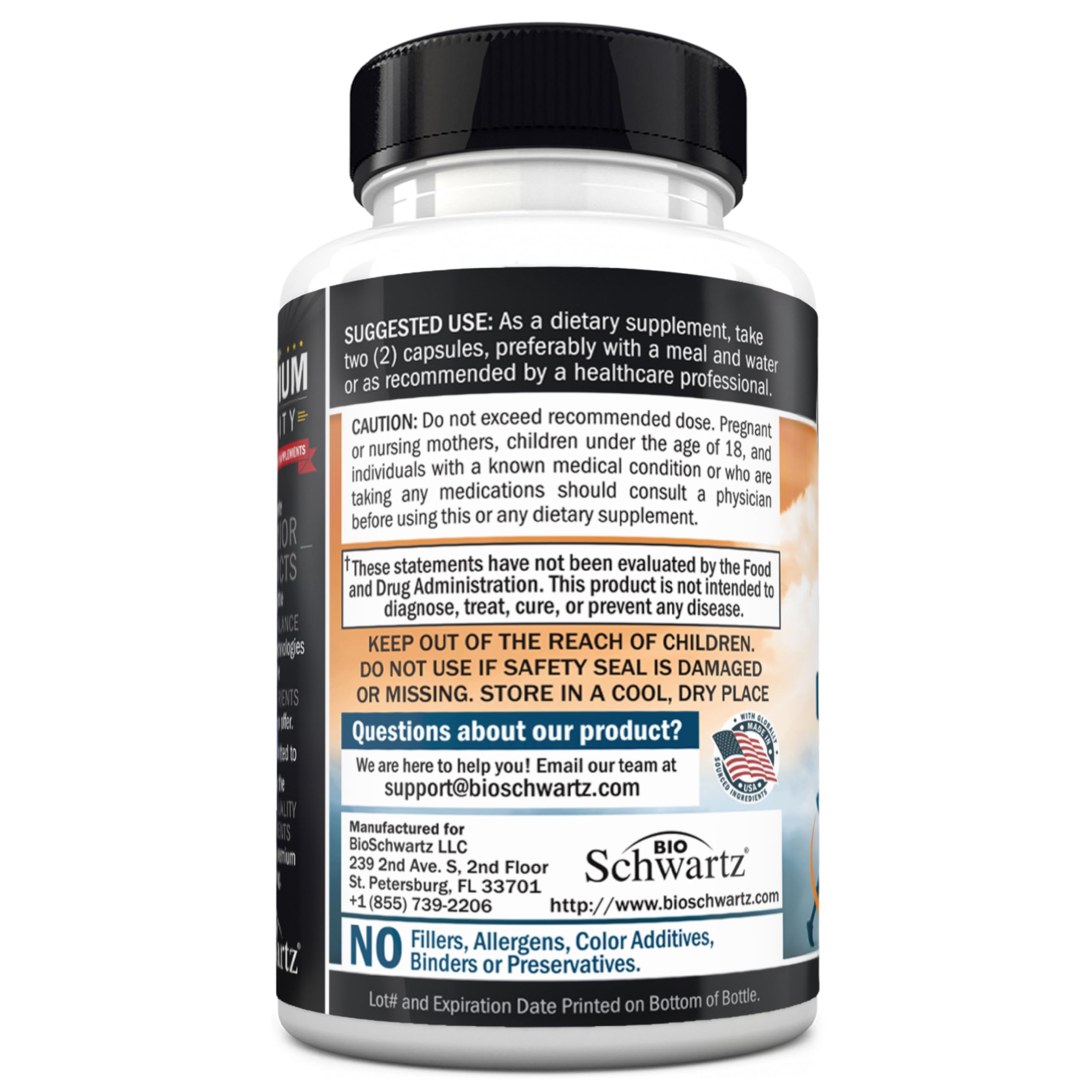 BioSchwartz quality-control label signaling premium manufacturing standards