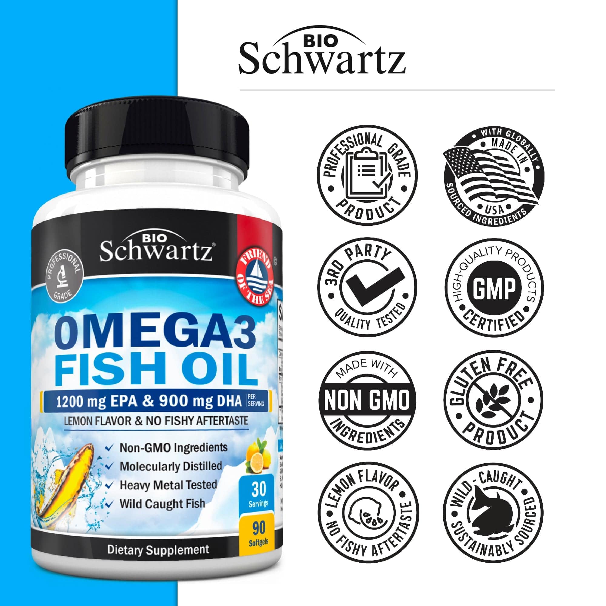 Pescatarian-friendly, non-GMO, gluten-free, USA-made omega-3 supplement