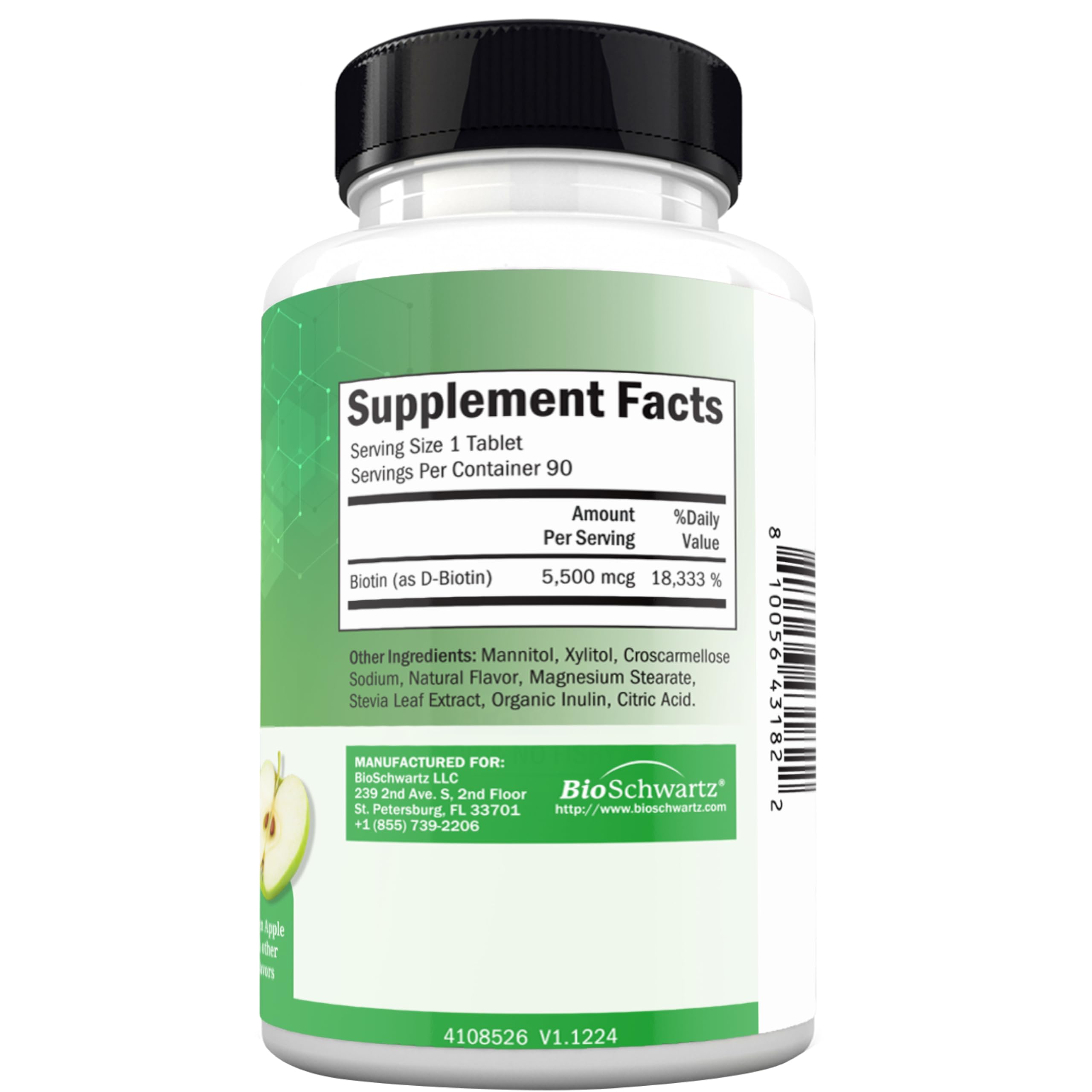 Tabletas de digestión suave BioSchwartz Biotina para mejor absorción.
