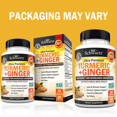 BioSchwartz turmeric-curcumin-ginger capsules ready for daily antioxidant support