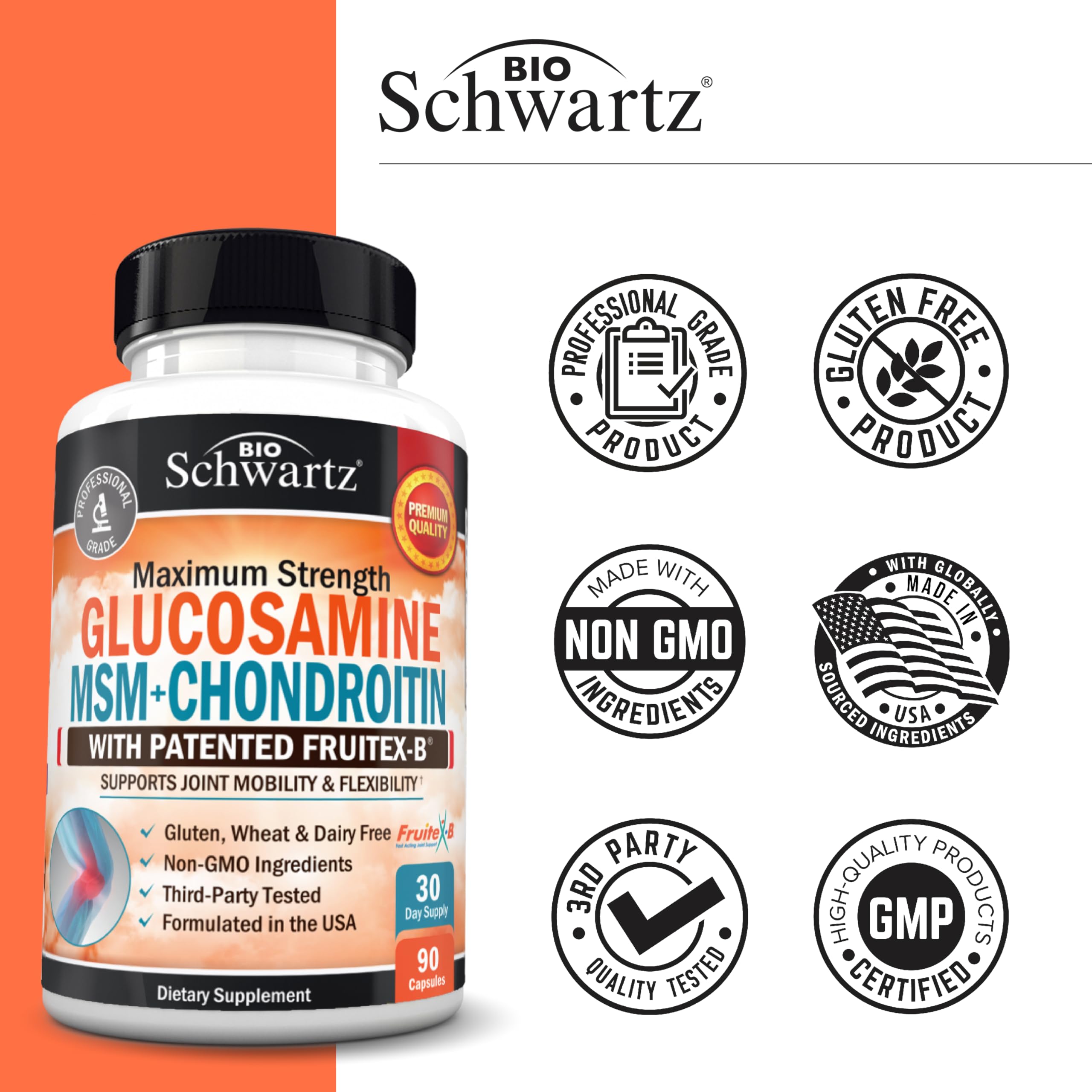 BioSchwartz USA-manufactured cgmp badge indicating quality control