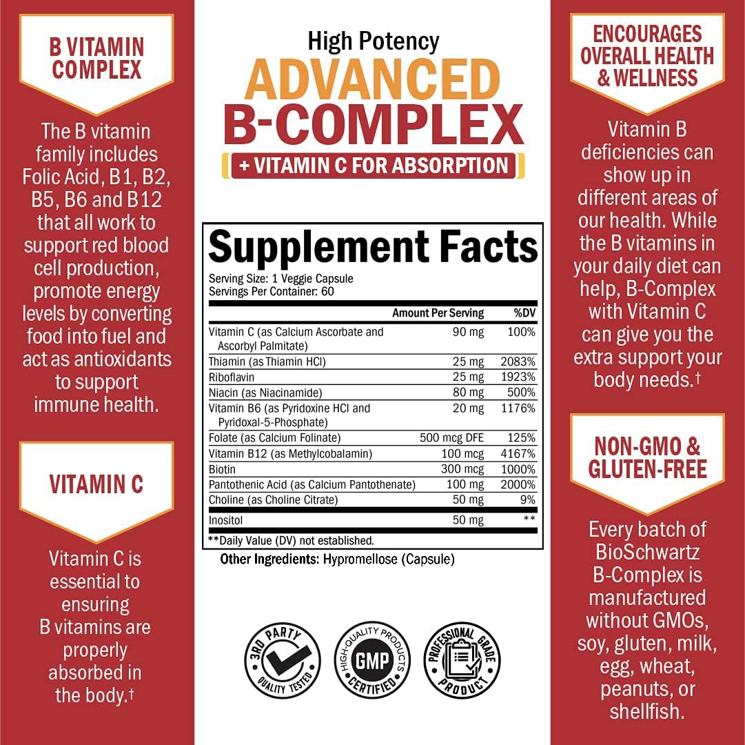 BioSchwartz B Complex capsules on a clean surface suggesting everyday use