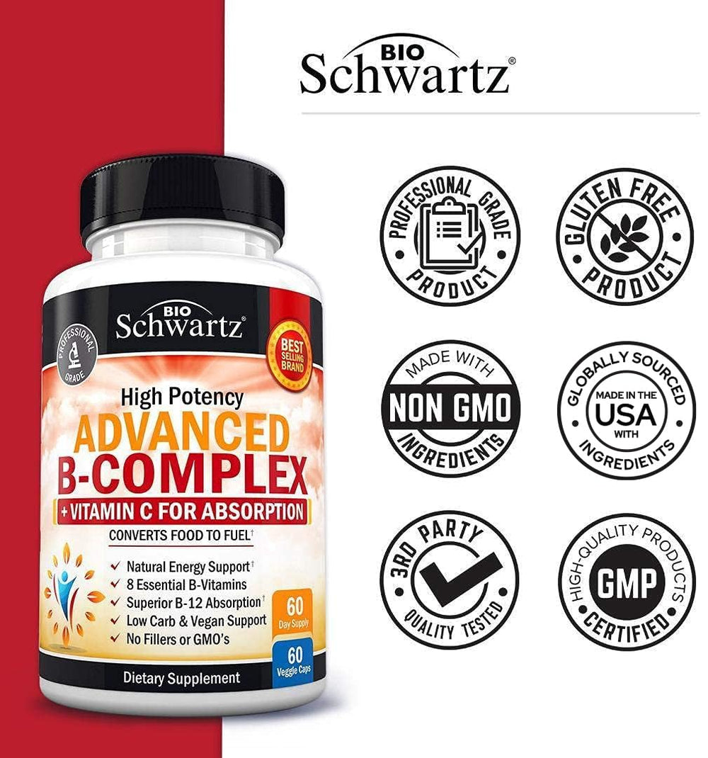 Close view of dosage information for BioSchwartz B Complex