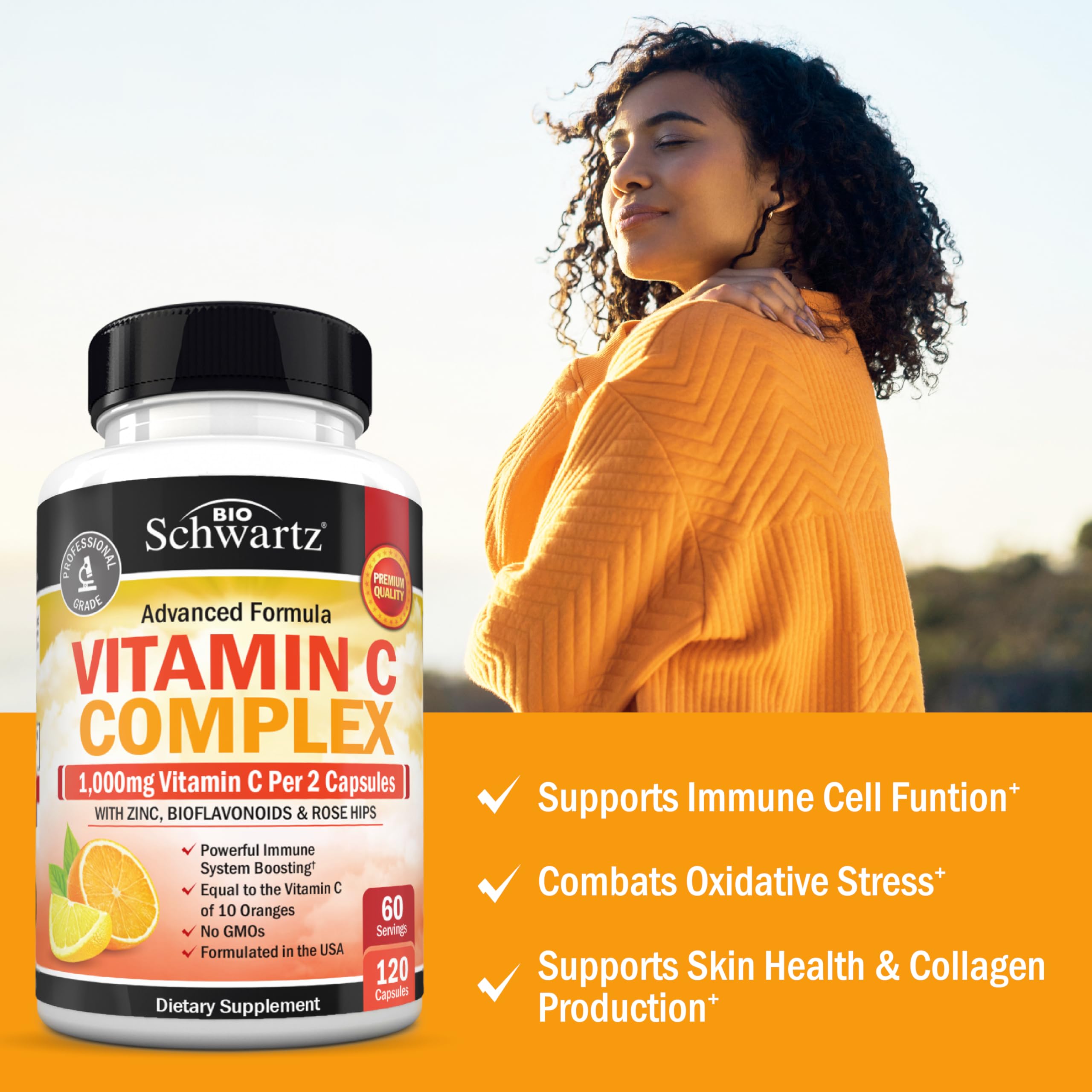 BioSchwartz Vitamin C Complex citrus bioflavonoids illustrate antioxidant synergy.