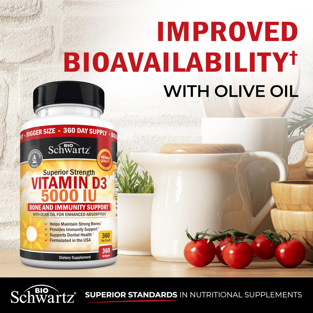 BioSchwartz Vitamin D3 gluten free packaging emphasizing allergen free formula
