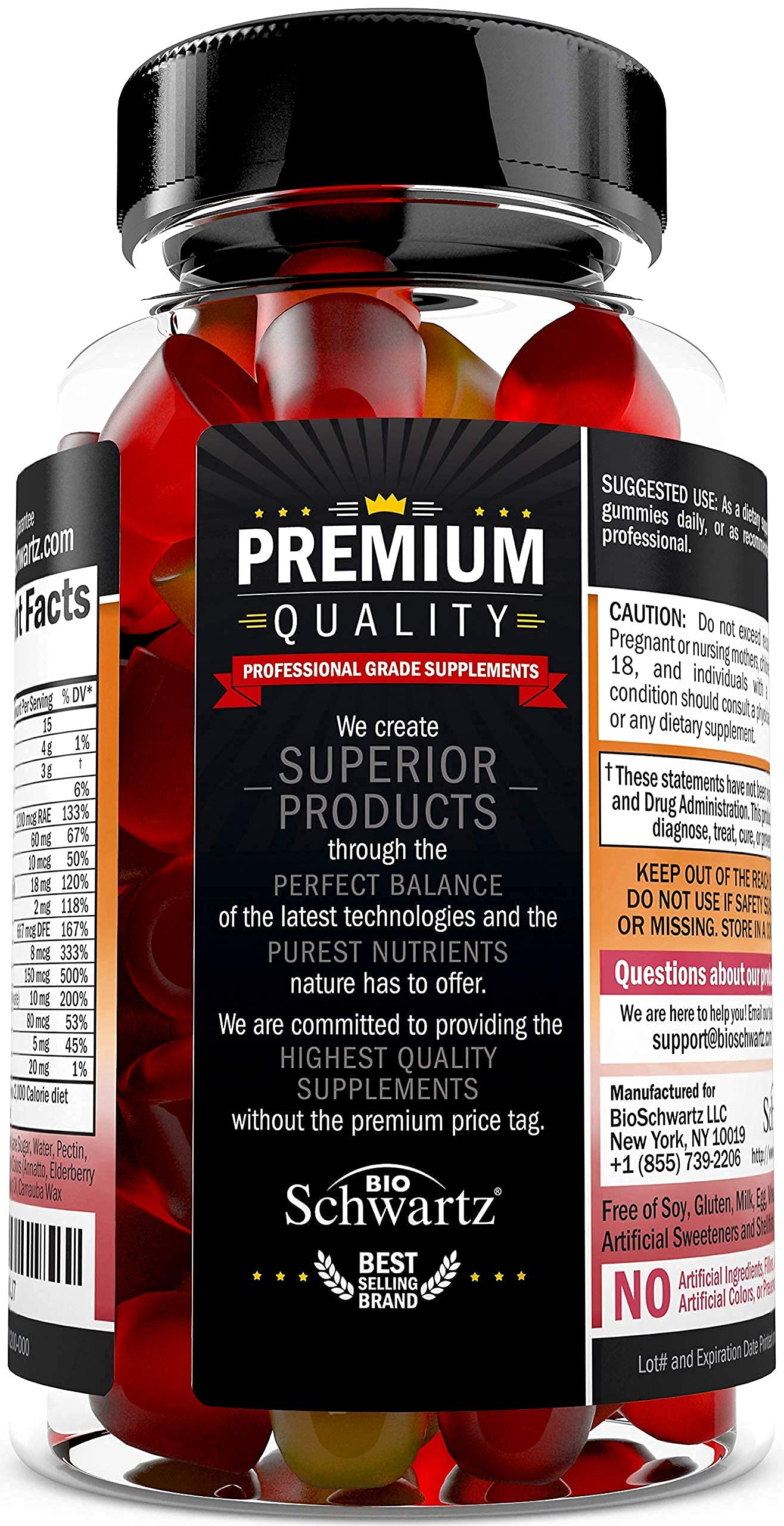 BioSchwartz Gummies berry flavor arranged to suggest tasty daily nutrition
