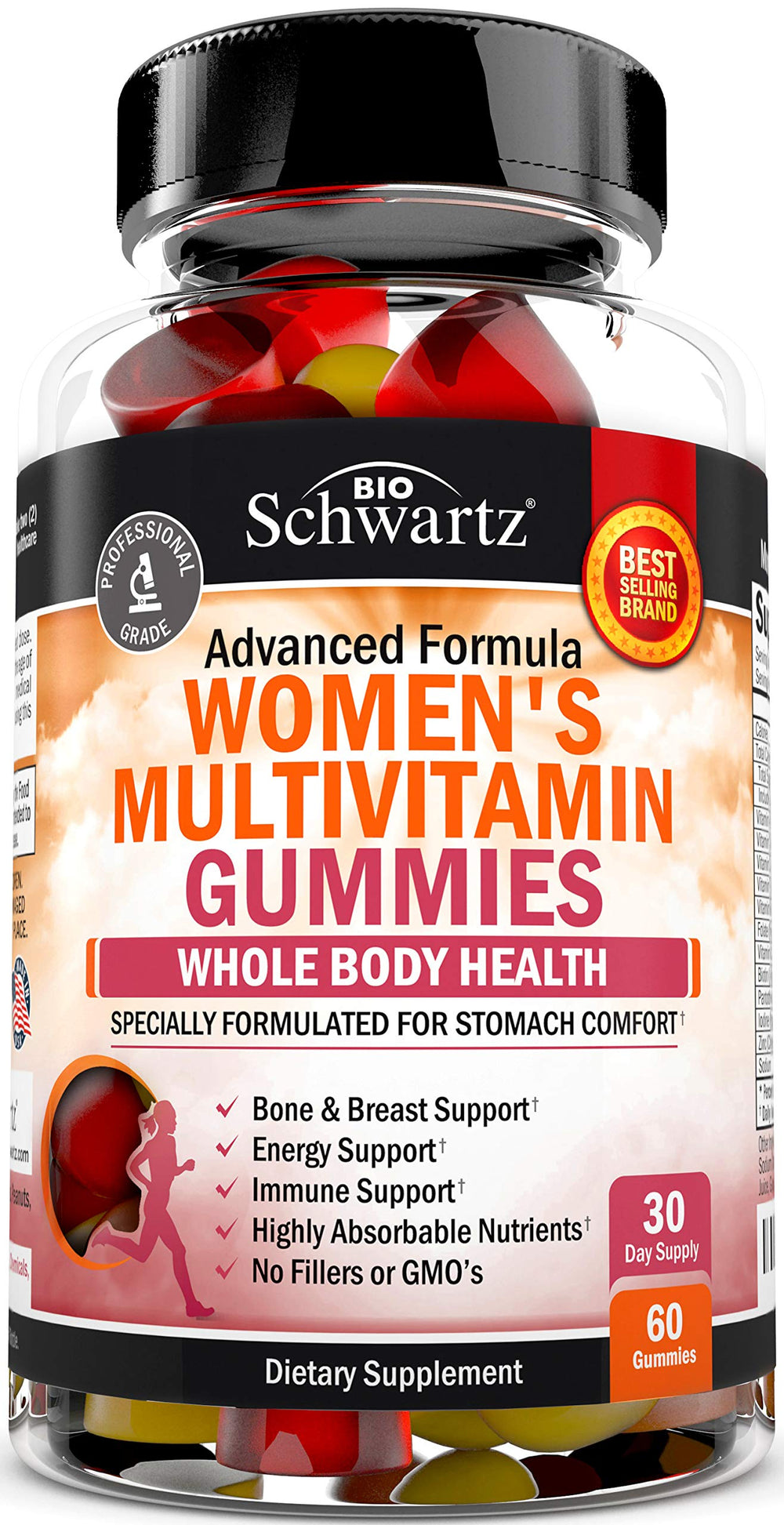 BioSchwartz Women's Multivitamin Gummies bottle front view highlighting immune-support blend