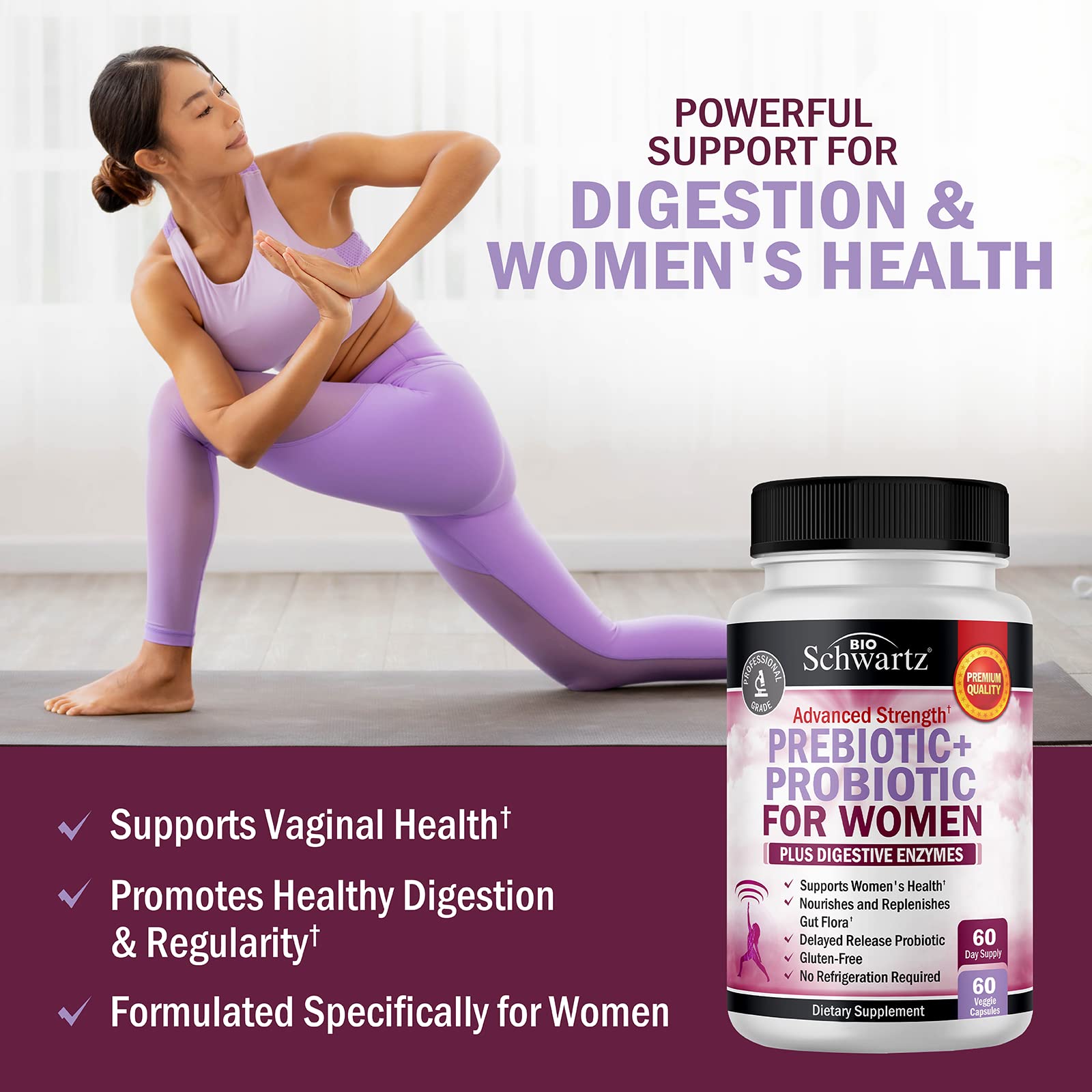 BioSchwartz women's prebiotic capsules for digestive balance