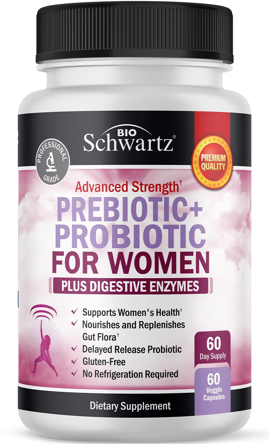 BioSchwartz women's probiotic bottle for gut and vaginal health support