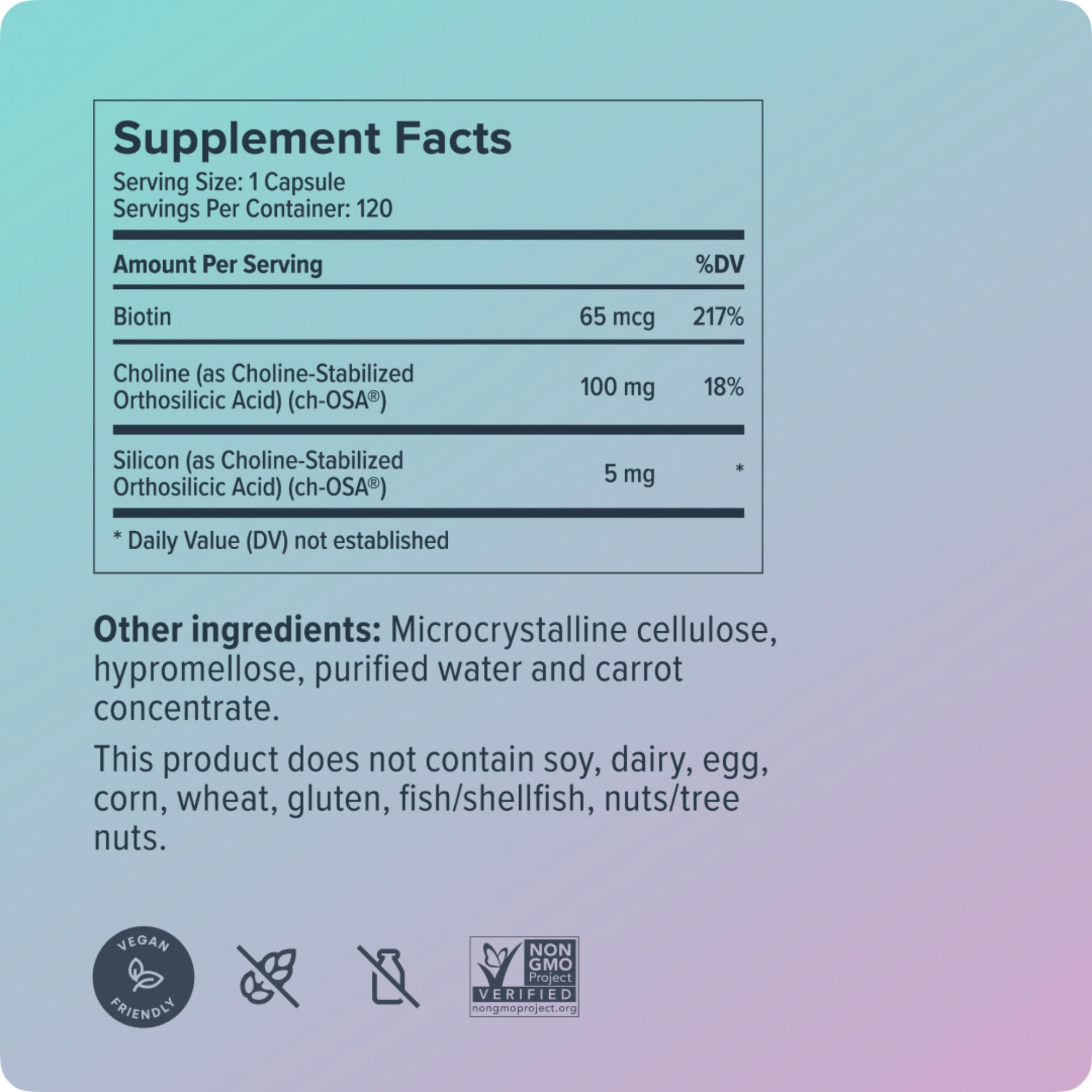 Biosil bottle label highlighting refillable packaging for ongoing use.