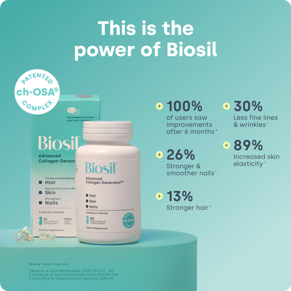 Biosil ch-OSA activator close-up label—patented formula for collagen support.
