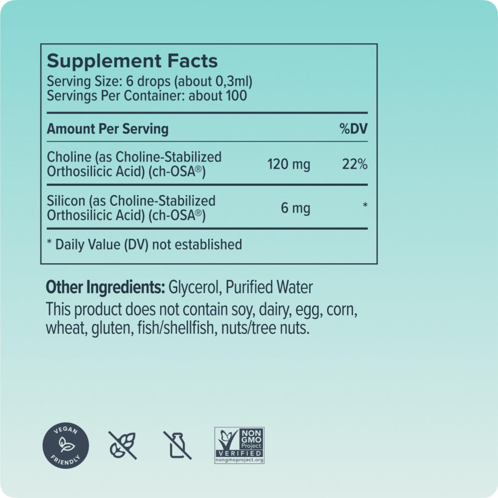 Hands using Biosil drops as part of a daily skin, hair, and nails routine.