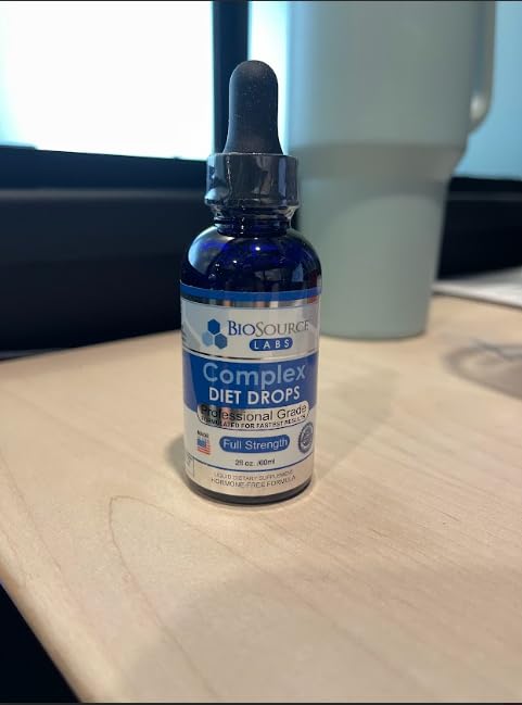 BioSource Labs Complex Diet Drops label highlighting batch safety testing and ingredients