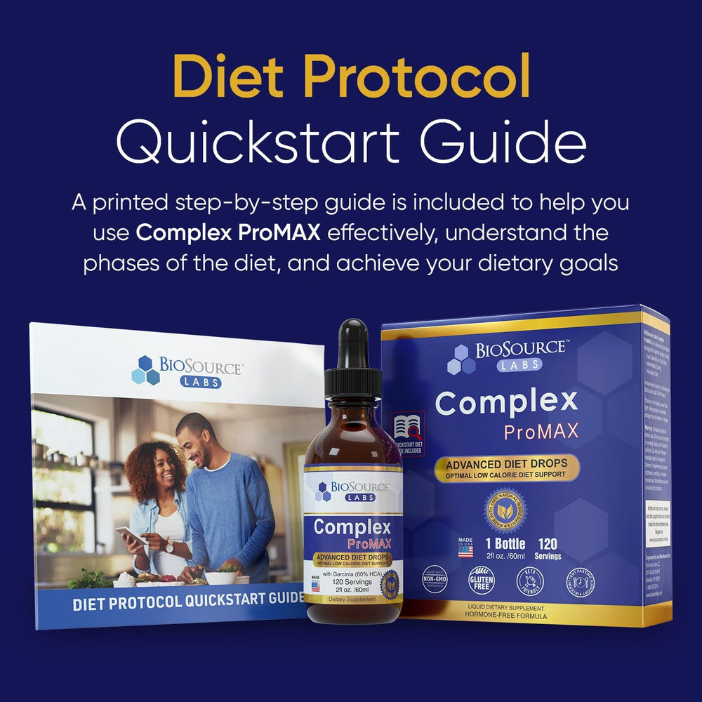 BioSource Labs Complex ProMAX drops label highlights natural ingredients for dieting choices
