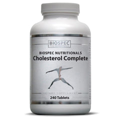 BIOSPEC NUTRITIONALS Cholesterol Complete bottle front view highlighting packaging for heart health support.