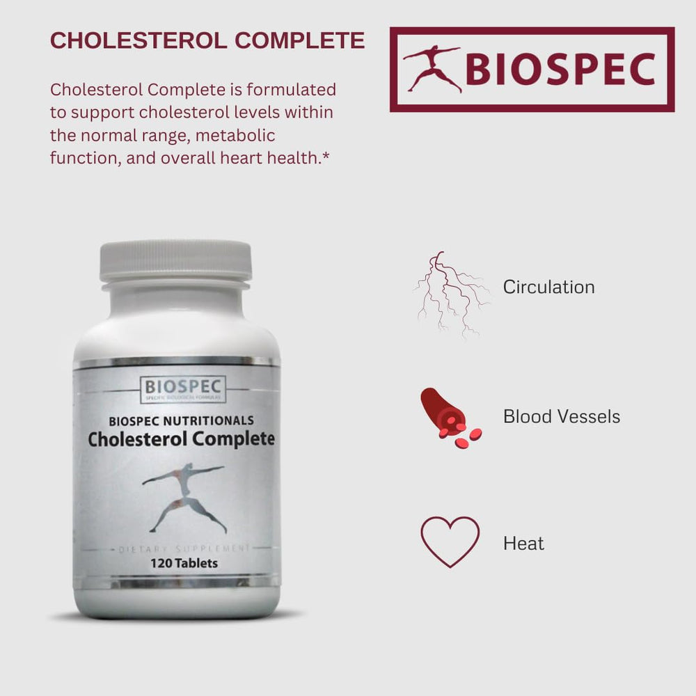 BIOSPEC NUTRITIONALS Cholesterol Complete COQ-10 icon indicating antioxidant nourishment for heart-friendly routines.